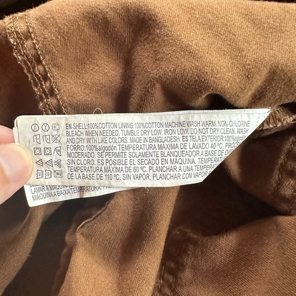 Forever 21 Womens Hooded Utility Jacket Drawstring Cotton Brown Small - Picture 7 of 8